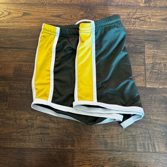 N2N Bodywear Short Shorts, Athletic Stripe Green Yellow Size XL Swim Gym - Picture 3 of 6